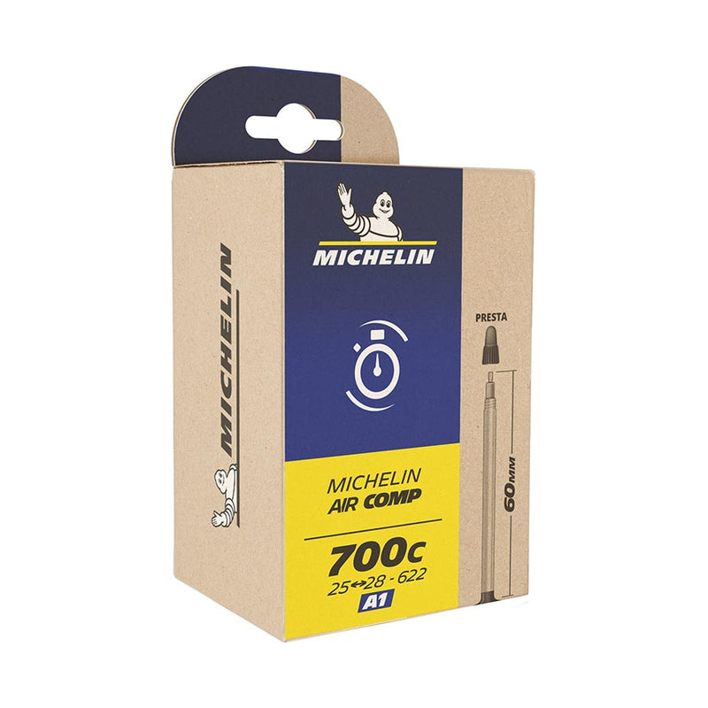 Load image into Gallery viewer, Michelin Aircomp Ultralight Butyl Tube Presta Length: 48mm 700C 26-32C