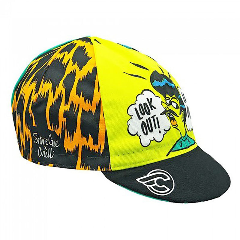 Load image into Gallery viewer, Cinelli Cycling Cap Stevie Gee Art Look Out Black/Yellow