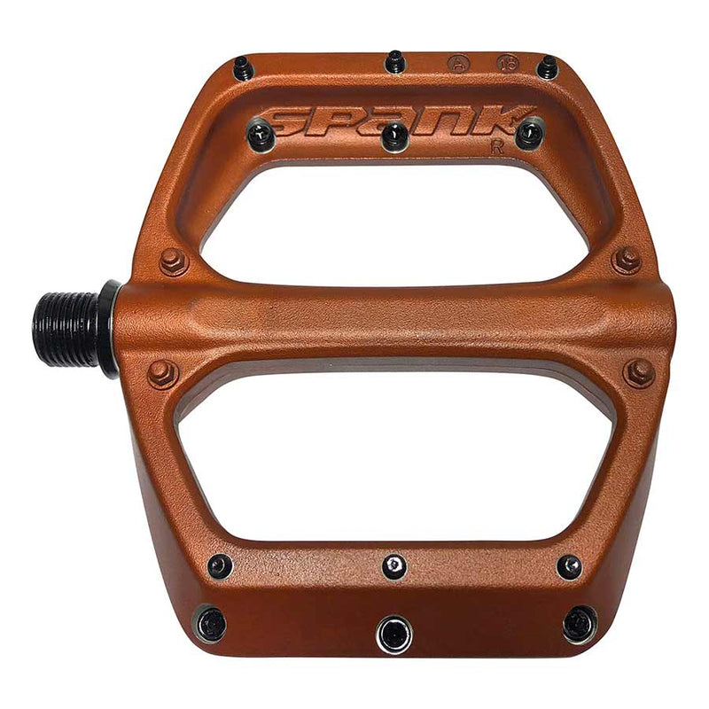 Load image into Gallery viewer, Spank SPOON DC Platform Pedals Body: Aluminum Spindle: Cr-Mo 9/16'' Orange Pair