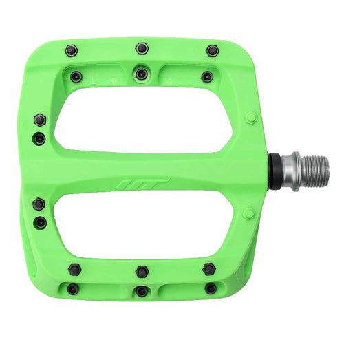 HT Components PA03A Nano P Platform Pedals Body: Nylon Spindle: Cr-Mo 9/16 Green Pair