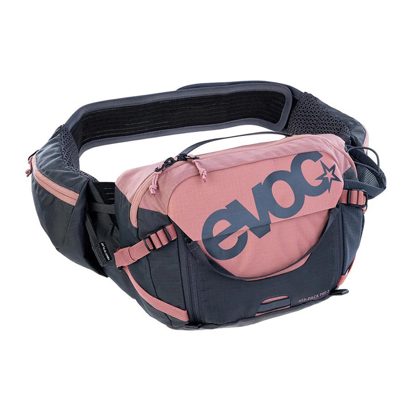 Load image into Gallery viewer, EVOC Hip Pack Pro 3 +1.5L Bladder Hip Pack 3L Included (1.5L) Dusty Pink/Carbon Grey