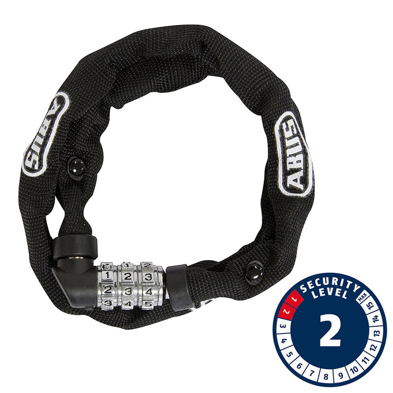 Load image into Gallery viewer, Abus 1200 Web Chain Lock Combo 4mm 110cm 3.6' Black