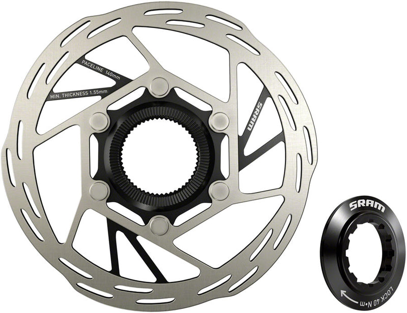 Load image into Gallery viewer, SRAM Paceline Disc Brake Rotor - 140mm Center Lock 1.85mm Includes Internal Tooled Lockring