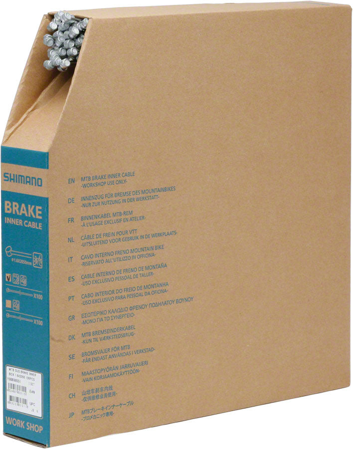 Load image into Gallery viewer, Shimano Stainless Mountain Brake Cable - 1.6 x 2050mm Filebox of 100