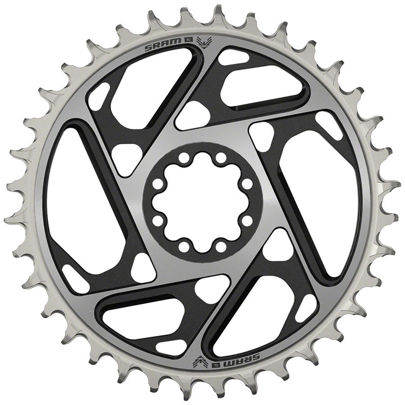 Load image into Gallery viewer, SRAM XX SL Eagle T-Type Direct Mount Chainring - 36t 12-Speed 8-Bolt Direct Mount 0mm Offset Aluminum BLK/Silver D1