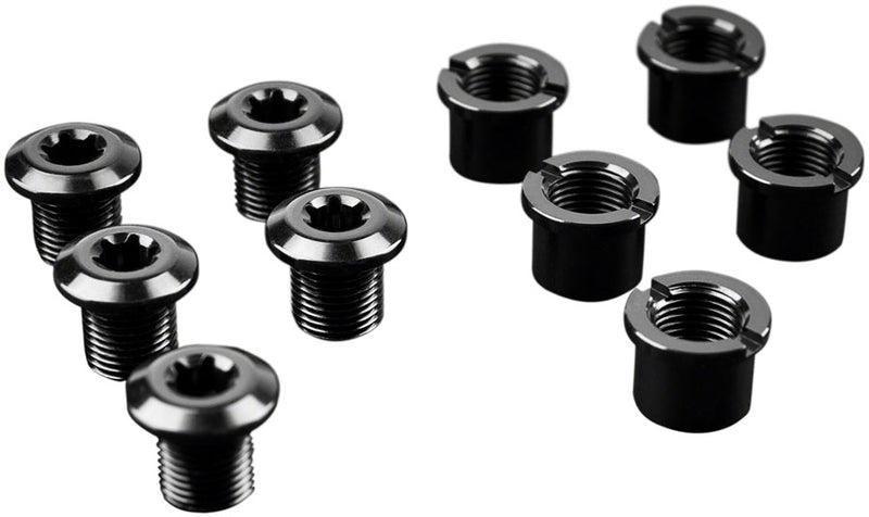 Load image into Gallery viewer, absoluteBLACK Chainring Bolt Set - Short Bolts and Nuts Set of 5 Black
