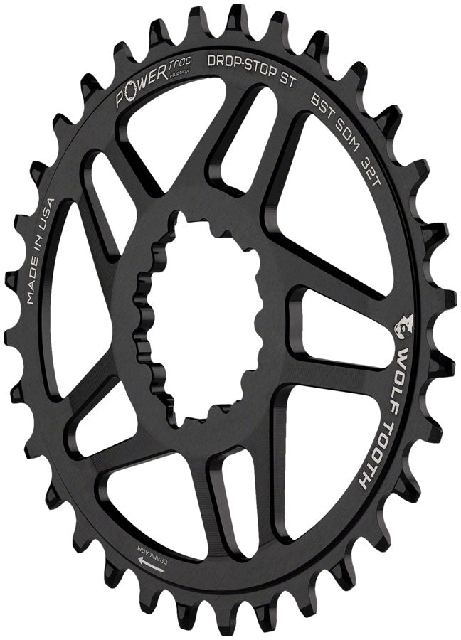 Load image into Gallery viewer, Wolf Tooth Direct Mount Chainring - 32t SRAM 3-Bolt Direct Mount Drop-Stop ST Requires 12-Speed HG+ Chain BLK