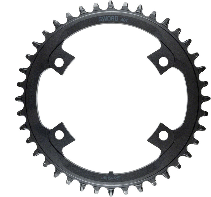 Load image into Gallery viewer, microSHIFT Sword Chainring - 40t 110 Asym BCD For 1x 9/10-Speed Black