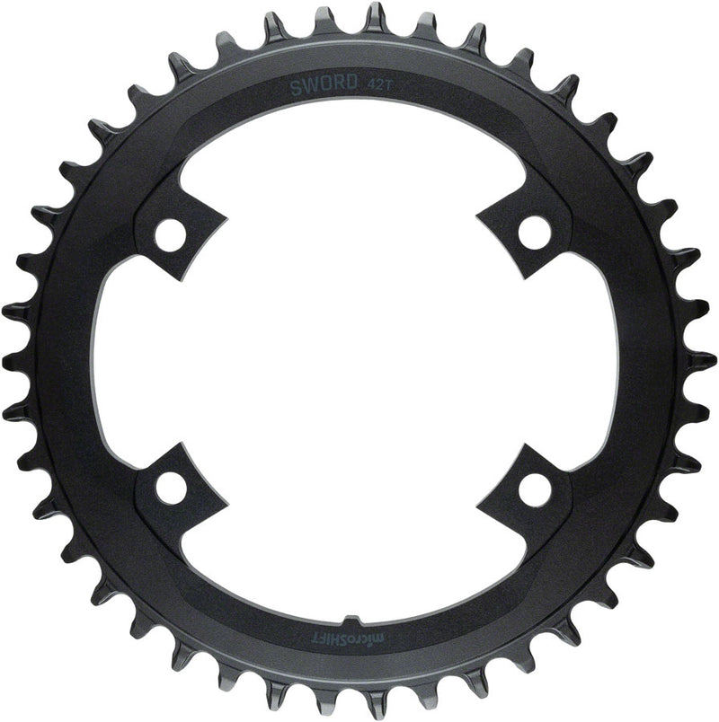Load image into Gallery viewer, microSHIFT Sword Chainring - 42t 110 Asym BCD For 1x 9/10-Speed Black