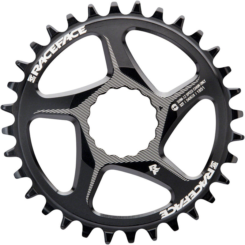 Load image into Gallery viewer, RaceFace Narrow Wide Direct Mount CINCH Aluminum Chainring - Shimano 12-Speed requires Hyperglide+ compatible chain 32t BLK