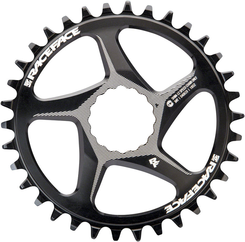 Load image into Gallery viewer, RaceFace Narrow Wide Direct Mount CINCH Aluminum Chainring - Shimano 12-Speed requires Hyperglide+ compatible chain 34t BLK