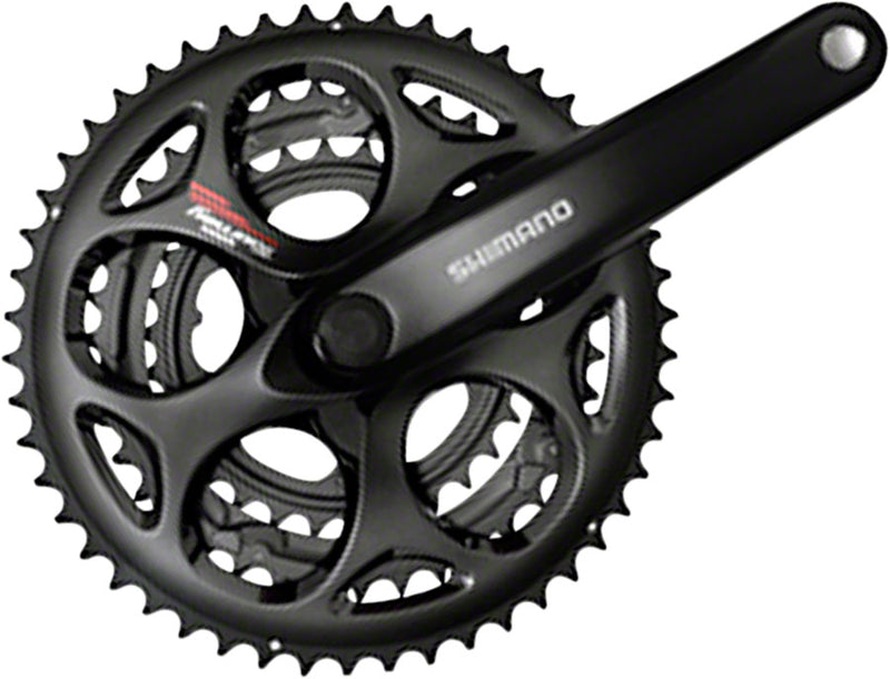 Load image into Gallery viewer, Shimano Tourney FC-A073 Crankset - 170mm 7/8-Speed 50/39/30t Riveted Square Taper JIS Spindle Interface BLK