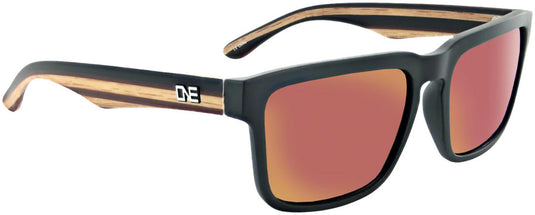 Optic Nerve ONE Mashup Sunglasses - BLK Wood Temple/Polarized Gray Red Mirror