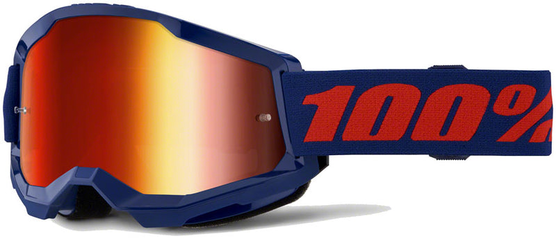 Load image into Gallery viewer, 100% Strata 2 Goggles - Navy/Mirror Red