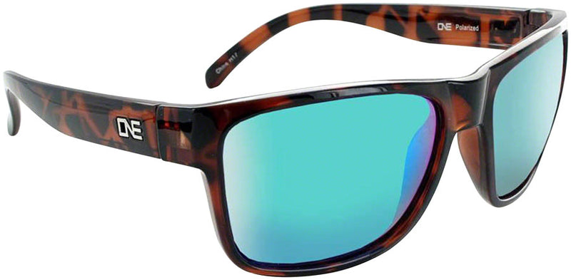 Load image into Gallery viewer, ONE Kingfish Polarized Sunglasses Shiny Dark Demi Polarized Smoke Green Mirror Lens
