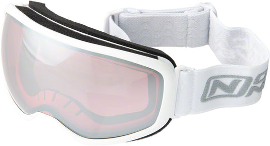 Optic Nerve Snoasis Goggles - White High Contrast Rose Lens Silver Mirror