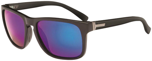 ONE Ziggy Polarized Sunglasses: Matte Black with Smoke Green Mirror Lens
