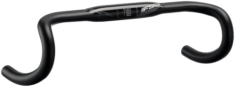 Load image into Gallery viewer, FSA Energy Super Compact Handlebar 31.8mm Clamp Diameter 380mm Width Compact Drop Profile – BLK