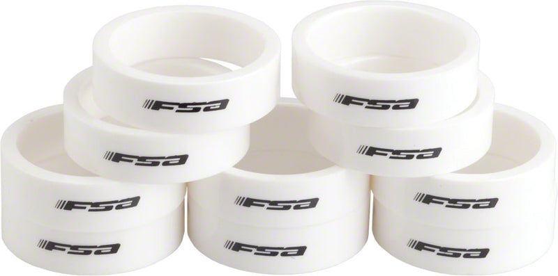 Load image into Gallery viewer, Full Speed Ahead Polycarbonate Headset Spacers 1 1/8" x 10mm 10 pcs White