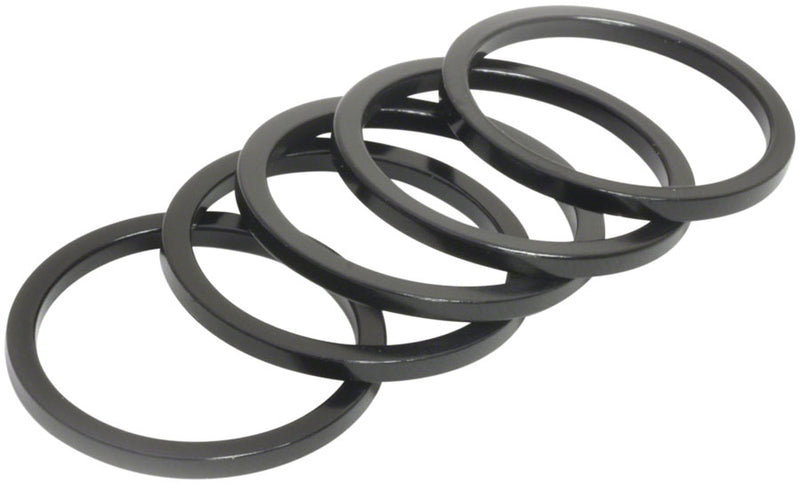 Load image into Gallery viewer, Wheels Manufacturing Aluminum Headset Spacer - 1-1/8" 2.5mm Black 5-pack