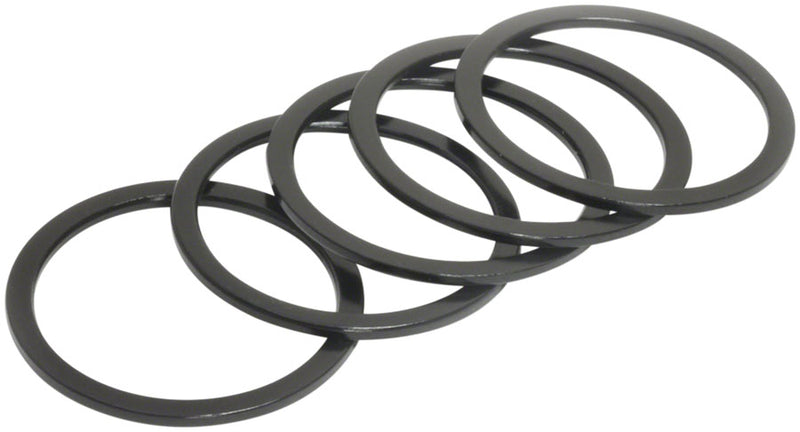 Load image into Gallery viewer, Wheels Manufacturing Aluminum Headset Spacer - 1-1/8" 1.5mm Black 5-pack