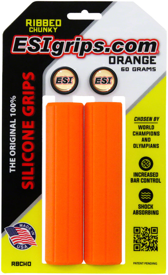 Load image into Gallery viewer, ESI Ribbed Chunky Grips - Orange