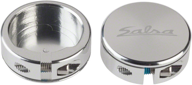 Load image into Gallery viewer, Salsa Lock-On Collars Closed-End Silver