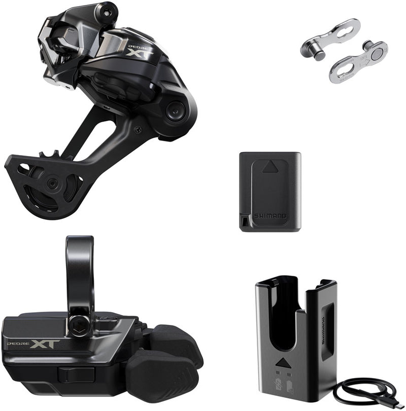 Load image into Gallery viewer, Shimano Deore XT M8250 Di2 Wireless Upgrade Kit - M8250-SGS Rear Derailleur M8250-R Shifter Battery Charger Quick Link