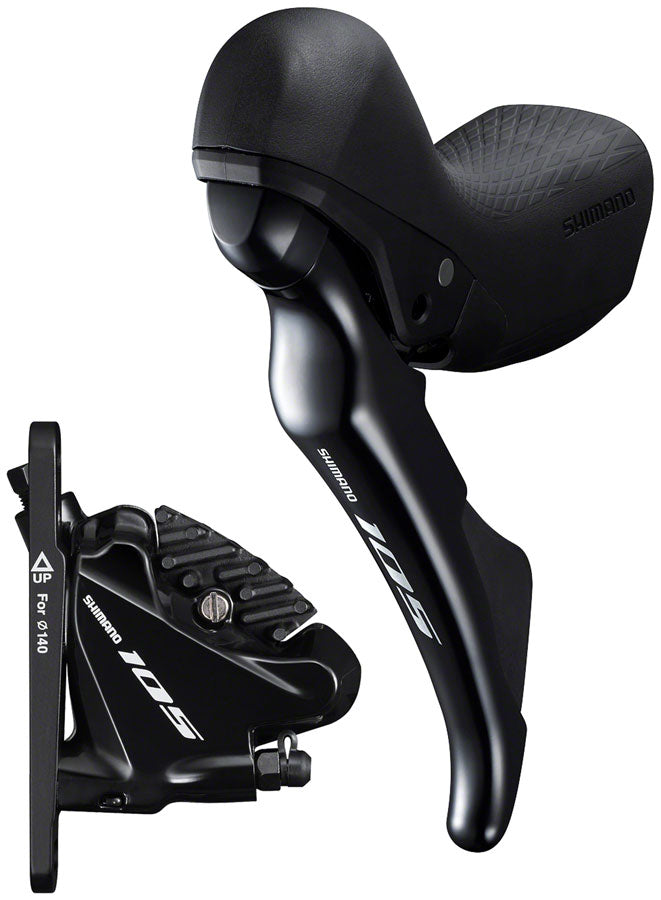 Load image into Gallery viewer, Shimano 105 ST-R7020 Left Standard Reach Double Hydraulic Brake/Shift Lever BR-R7070 Front Flat Mount Caliper Fork Adaptor