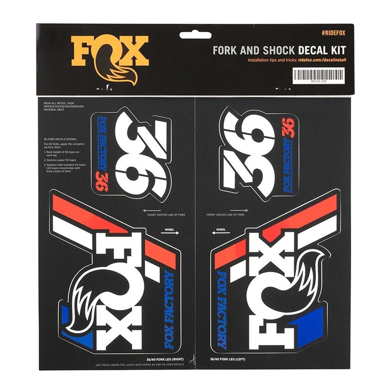 Load image into Gallery viewer, FOX Heritage Decal Kit for Forks and Shocks Red/White/Blue