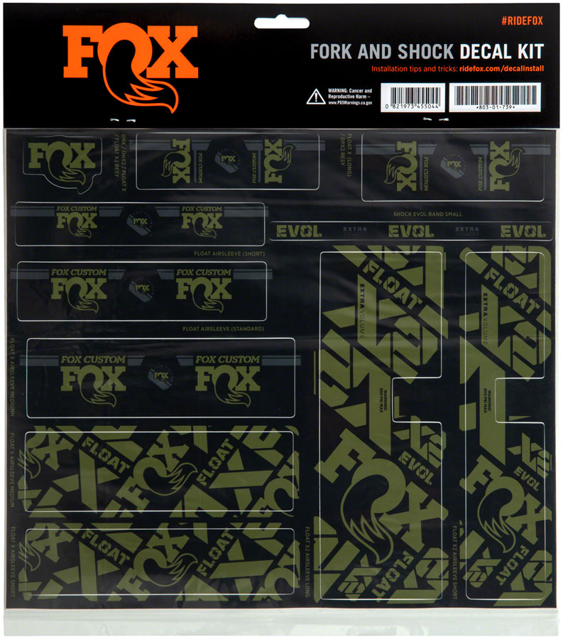 Load image into Gallery viewer, FOX Fork and Shock Decal Kit - Olive Drab