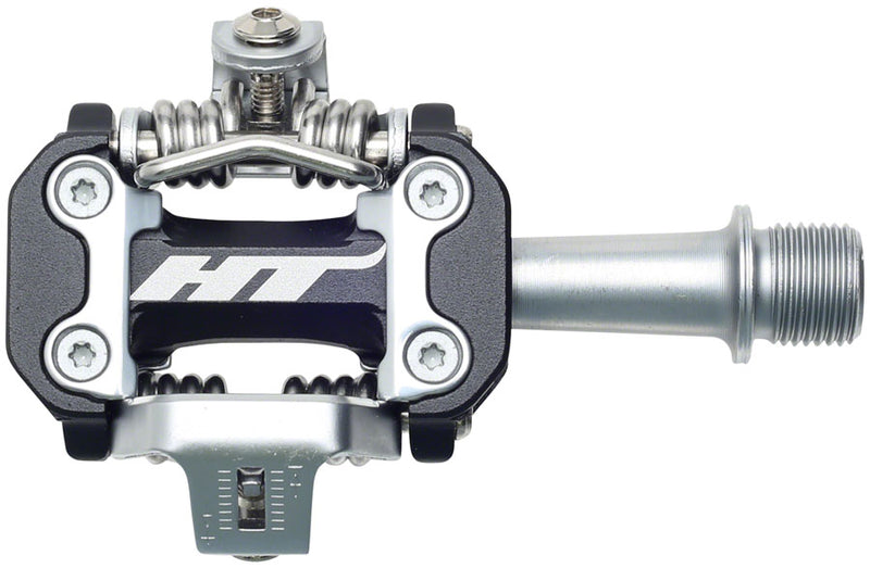 Load image into Gallery viewer, HT Components M2 Pedals - Dual Sided Clipless Aluminum 9/16" Black
