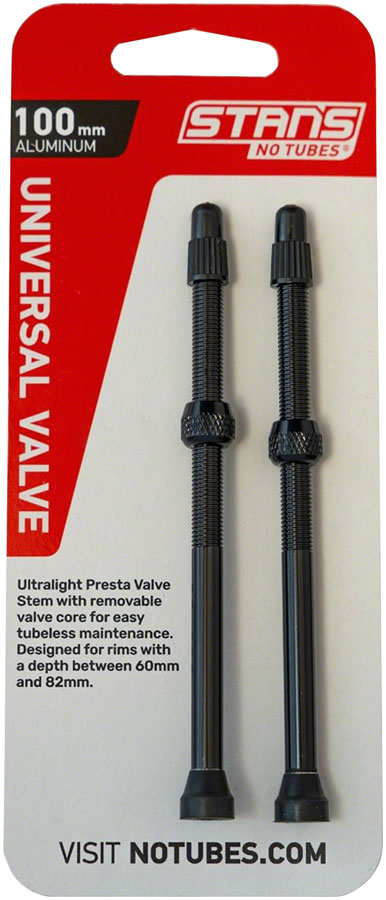 Load image into Gallery viewer, Stan's Alloy Valve Stems - 100mm Pair Black