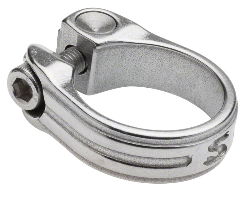 Load image into Gallery viewer, Surly Stainless Seatpost Clamp - 33.1mm Bolt-On Silver