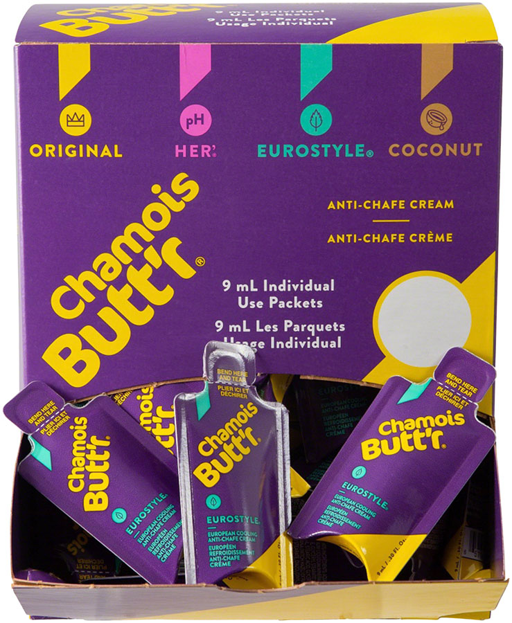 Load image into Gallery viewer, Chamois Butt'r Eurostyle: 0.3oz Packet POP Box of 75