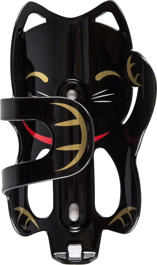Load image into Gallery viewer, Portland Design Works Lucky Cat Water Bottle Cage: Black Cat