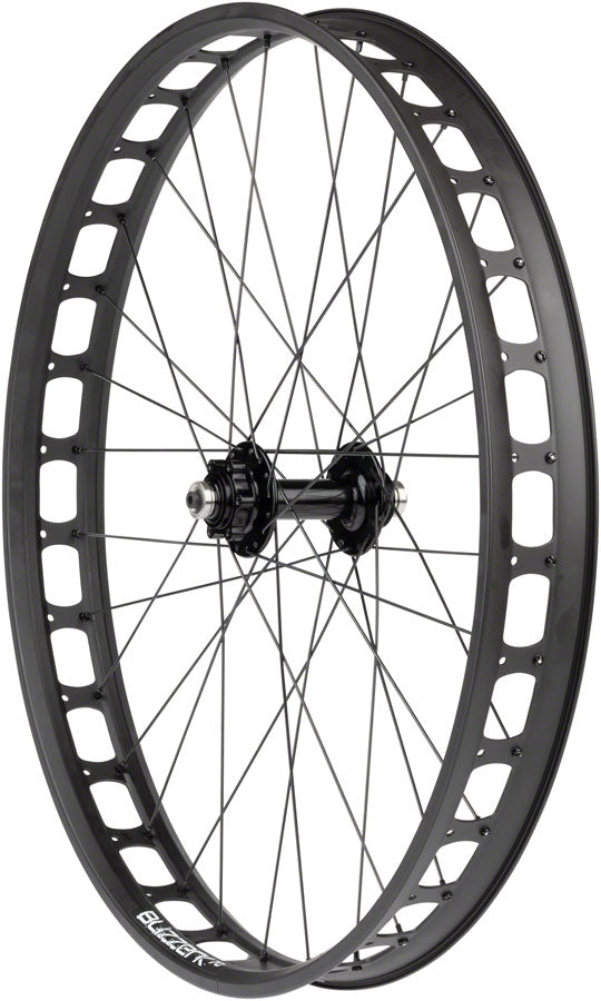 Load image into Gallery viewer, Quality Wheels Blizzerk Front Wheel - 26" QR x 135mm Pugsley 6-Bolt BLK 32H