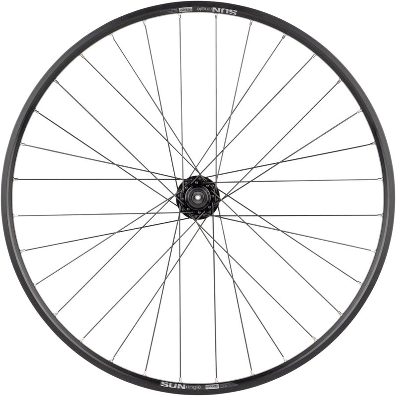Load image into Gallery viewer, Quality Wheels Value Double Wall Series Disc Front Wheel - 27.5" QR x 100mm 6-Bolt/Rim BLK 32H