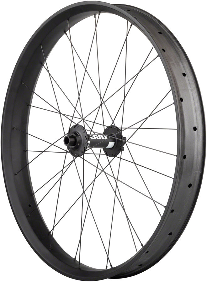Load image into Gallery viewer, Quality Wheels Alex CF-1 Carbon DT Swiss 350 Disc Front Wheel - 26" Fat 15 x 150mm 6-Bolt BLK 32H