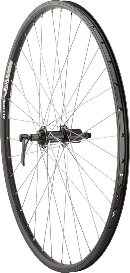 Load image into Gallery viewer, Quality Wheels Shimano/DH19 Rear Wheel - 700 QR x 135mm Rim Brake HG 10 BLK Clincher 36H