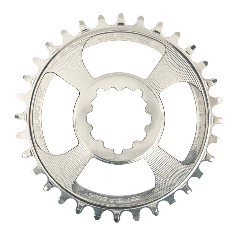 Load image into Gallery viewer, Burgtec GXP Boost 3mm Thick Thin Chainring 32T Rhodium Silv