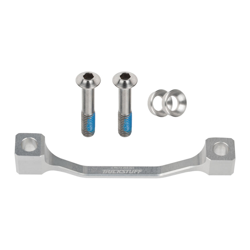 Load image into Gallery viewer, Trickstuff +20 PM 74mm Caliper Adapter PM 203 Fox Silver