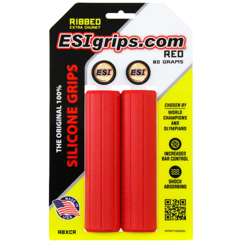 Load image into Gallery viewer, ESI grips MTB Ribbed Extra Chunky Silicone Grips Red