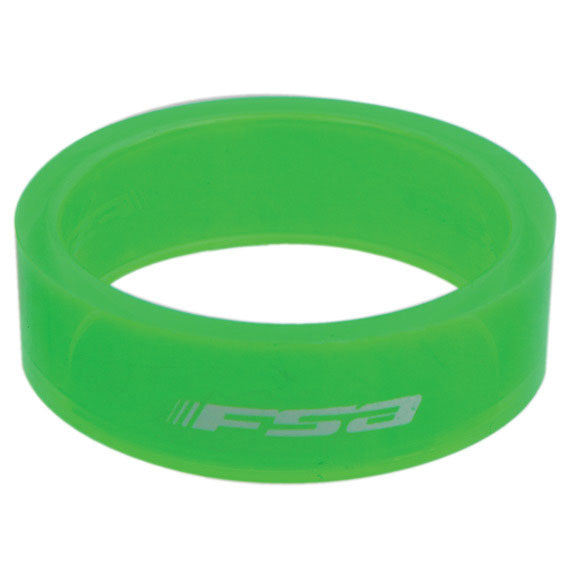 Load image into Gallery viewer, FSA PolyCarb Headset Spacer 1-1/8"x10mm Green 10/Count
