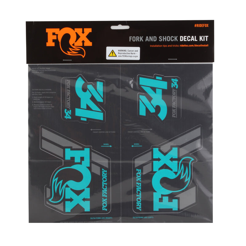 Load image into Gallery viewer, Fox Shox Heritage Decal Kit Turquoise