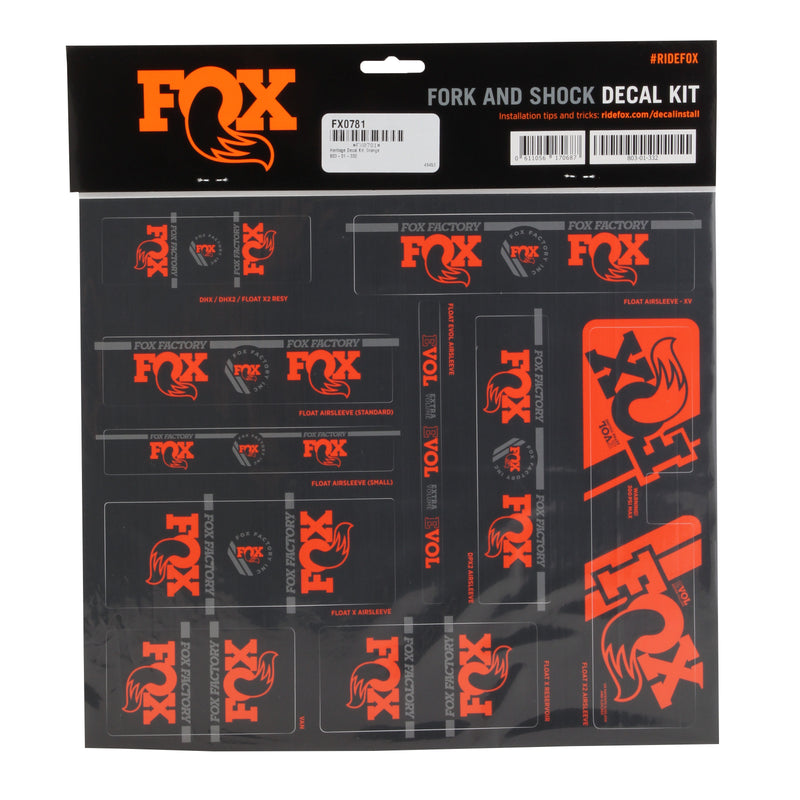 Load image into Gallery viewer, Fox Shox Heritage Decal Kit Orange