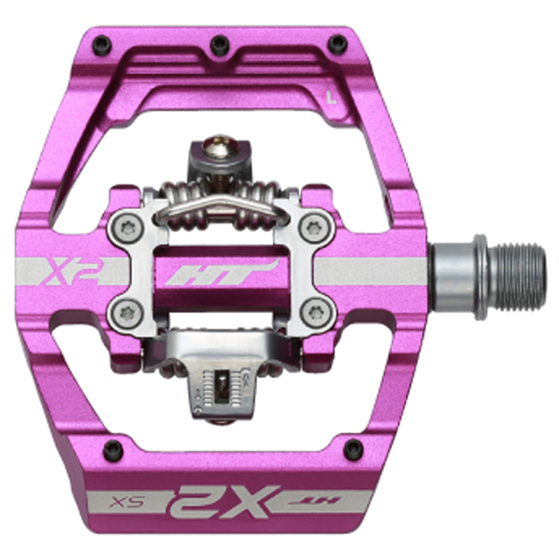 Load image into Gallery viewer, HT Pedals X2-SX Clipless Platform Pedals CrMo - Purple