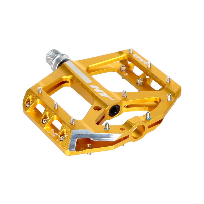 Load image into Gallery viewer, HT Pedals ANS10 Supreme Platform Pedals CrMo - Gold
