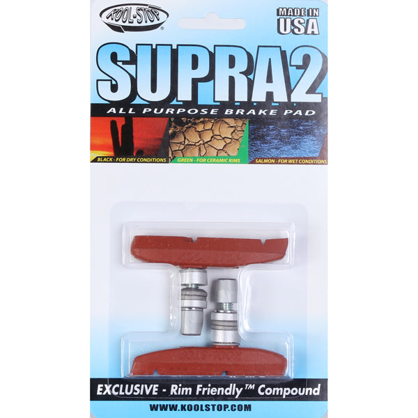 Load image into Gallery viewer, Kool Stop Supra 2 Pads Threaded - Salmon Pr