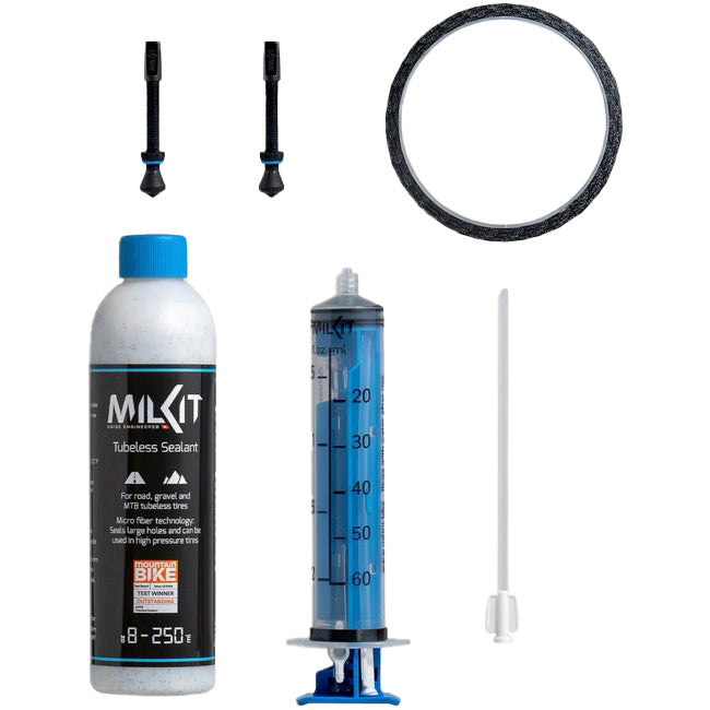 Load image into Gallery viewer, MilKit Tubeless Conversion Kit Stem 45mm Rim Strip 32mm
